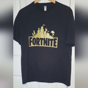 Fortnite Black T-Shirt with Gold Logo